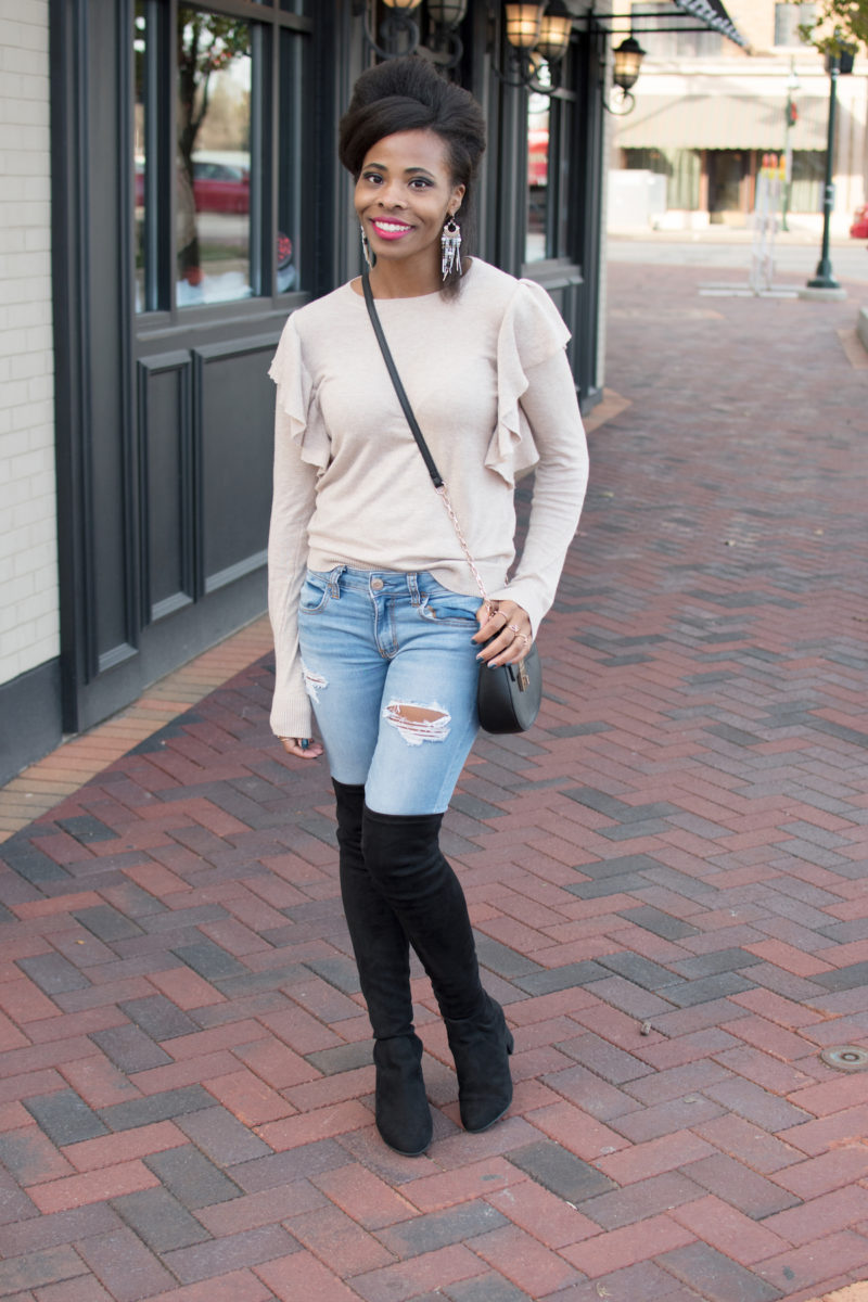 Oatmeal Ruffle Sweater