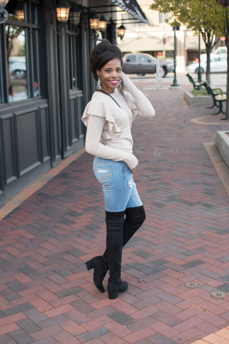 Oatmeal Ruffle Sweater