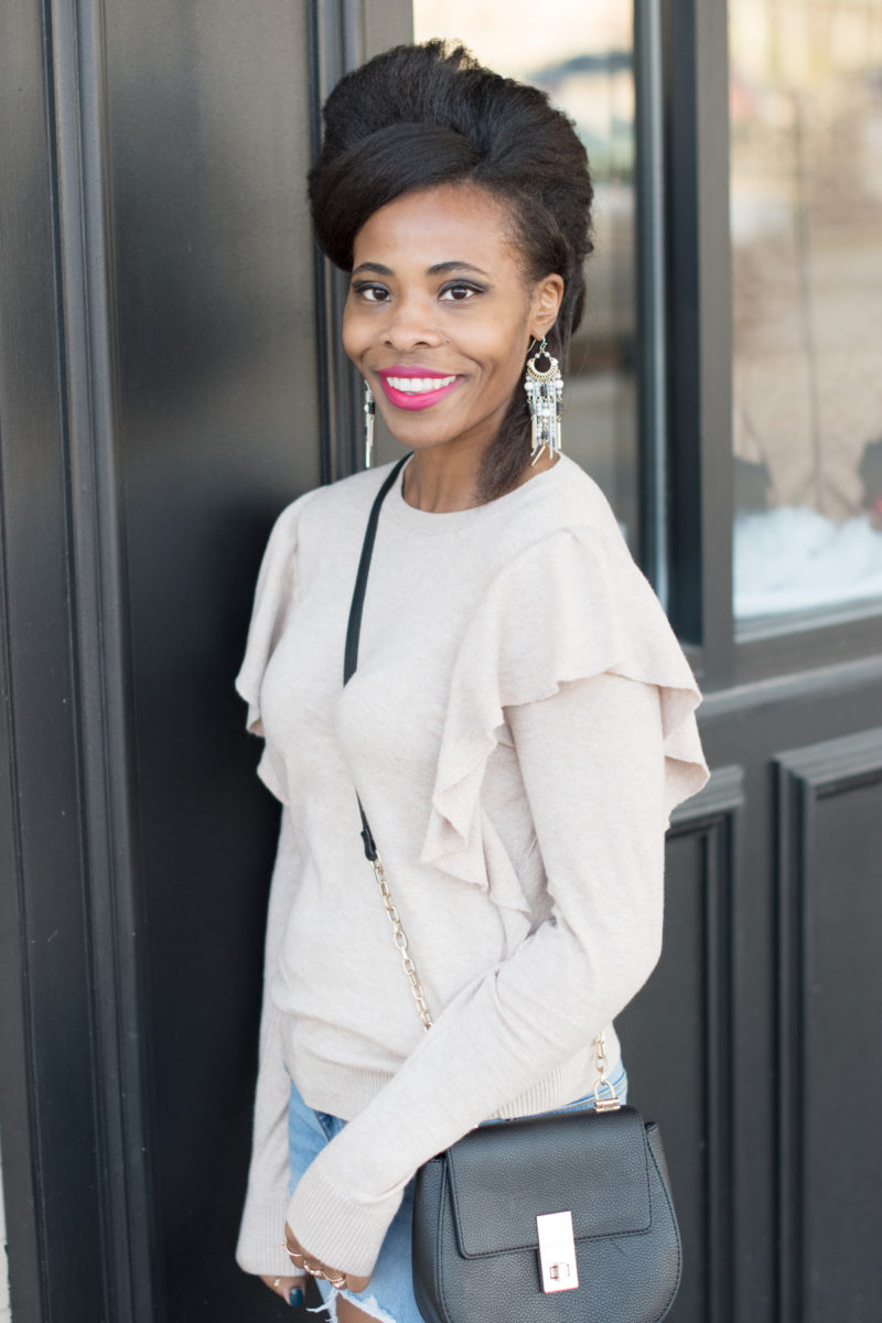 Oatmeal Ruffle Sweater