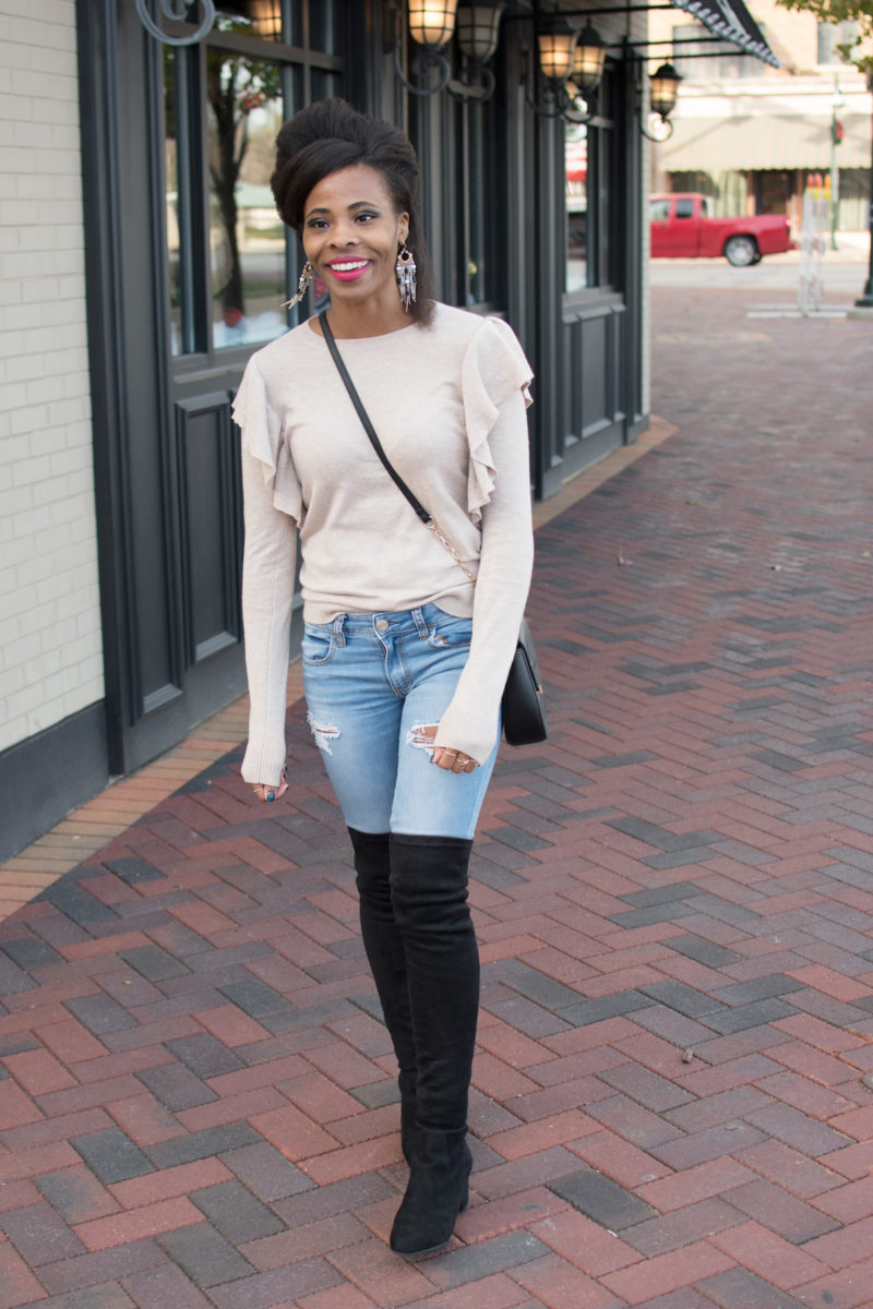 Oatmeal Ruffle Sweater